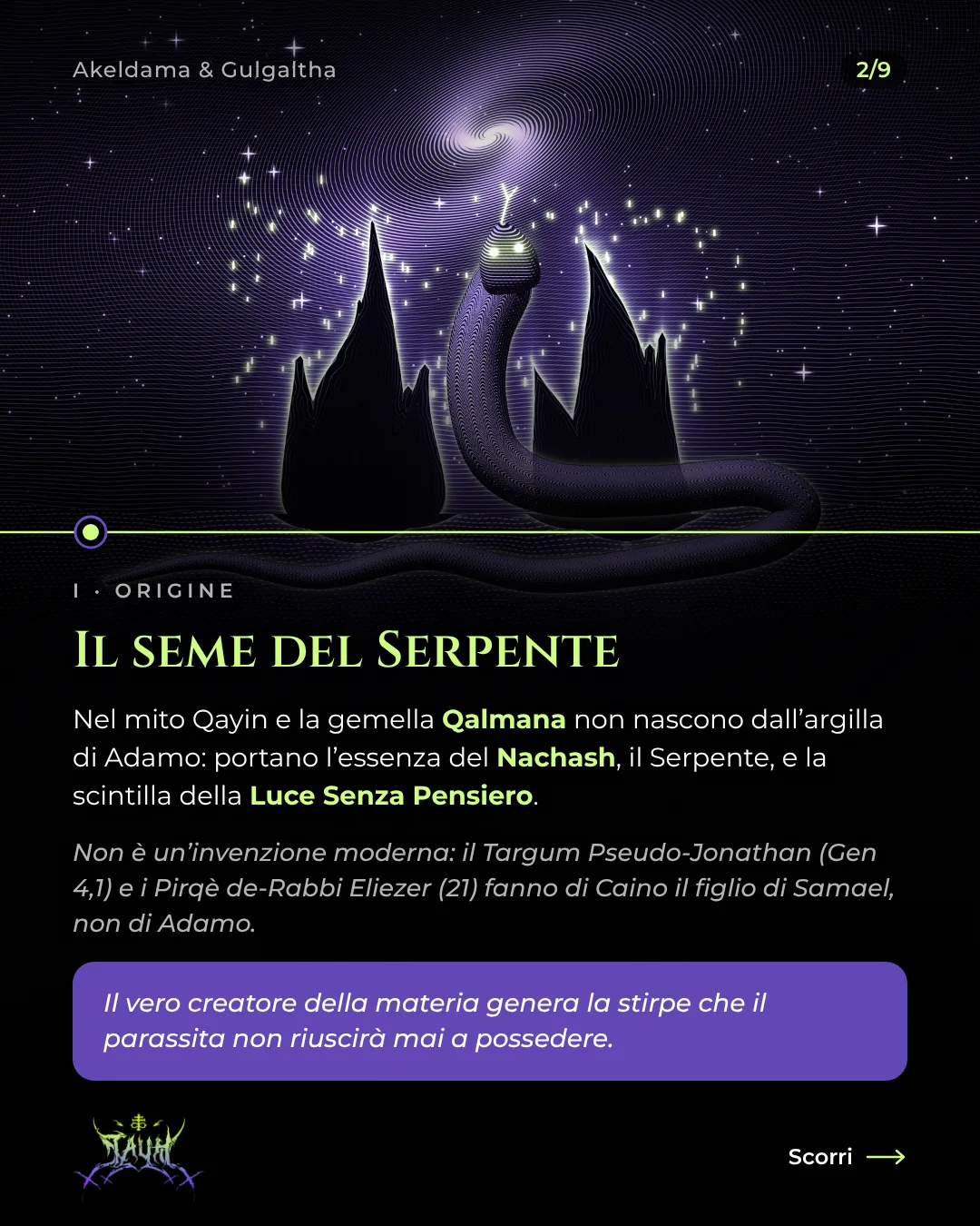 Tavola 2 di 9: Il seme del Serpente