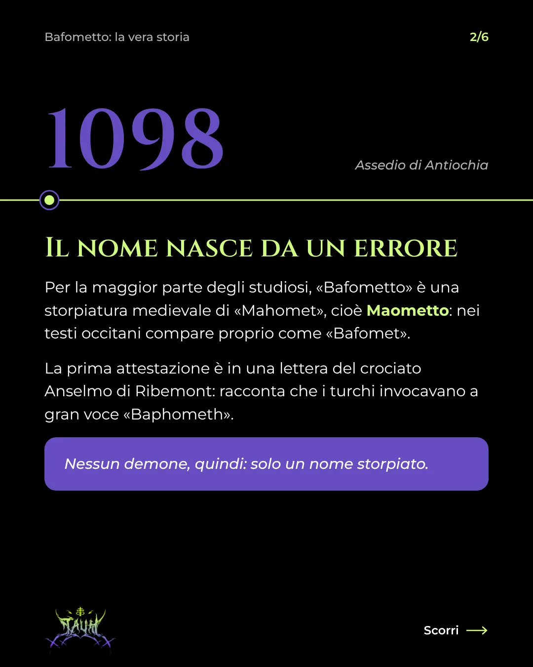 Tavola 2 di 6: Il nome (1098)