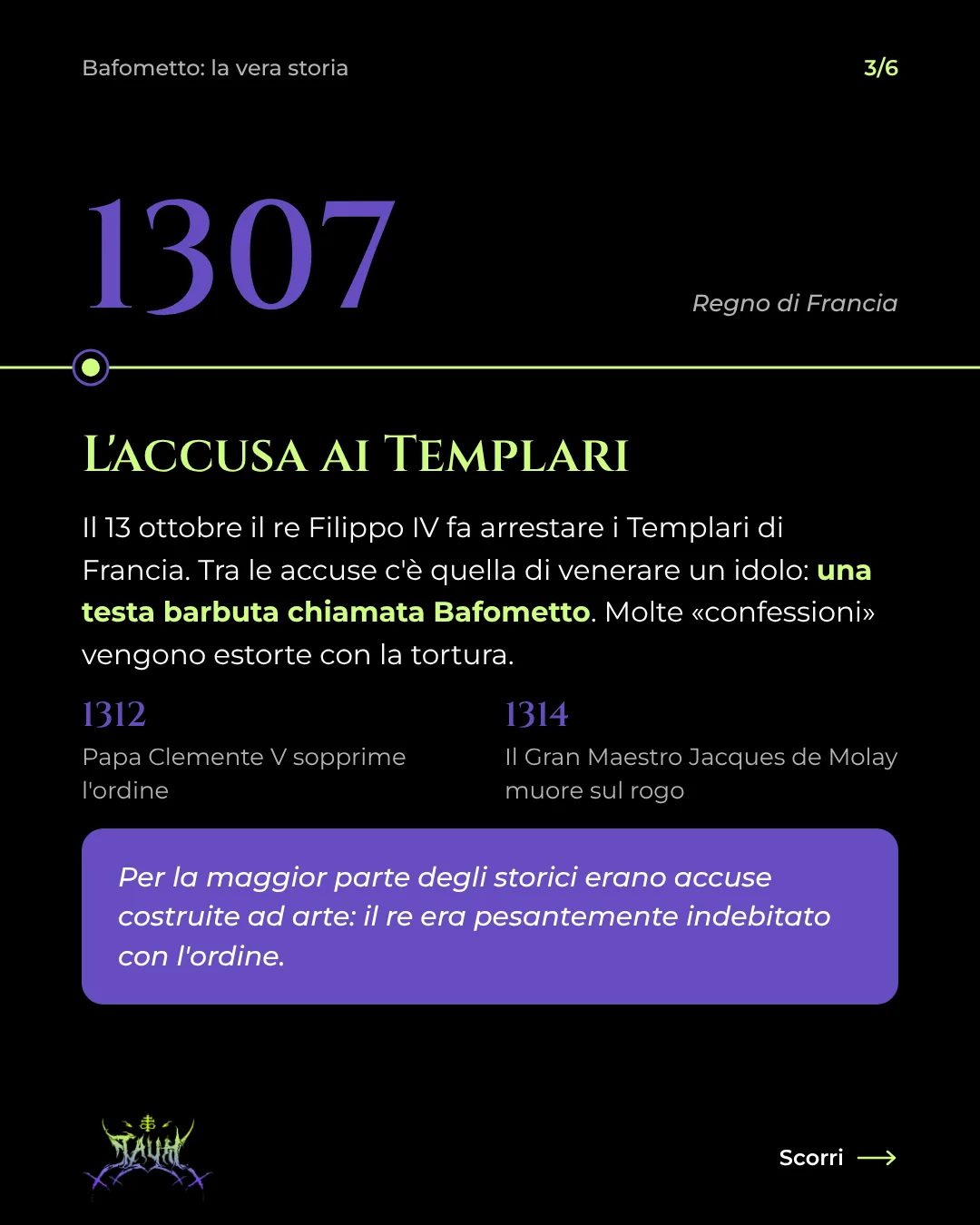 Tavola 3 di 6: I Templari (1307)