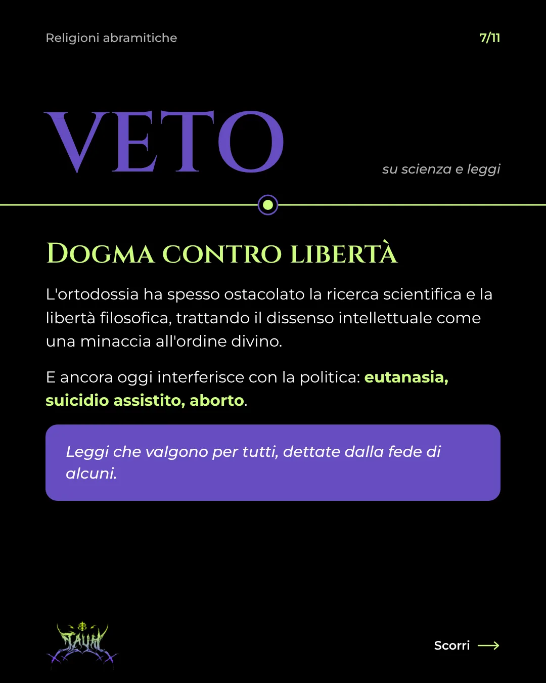 Tavola 7 di 11: Dogma contro libertà
